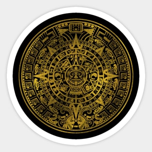 Gold  Aztec Inca Mayan Calendar Sticker